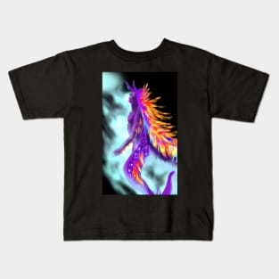 Mermay Spanish Shawl Nudibranch Merman Rainbow Tribal Purple Kids T-Shirt